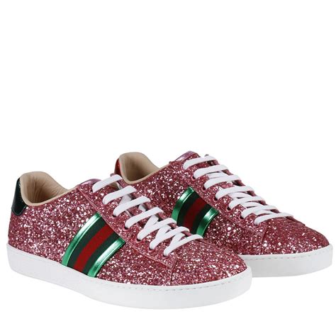 pink sparkly gucci trainers|gucci ace tennis shoes.